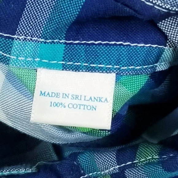 Southern Tide Small Classic Fit Men's Embroidered Pocket Logo Blue Plaid Cotton - Picture 9 of 9